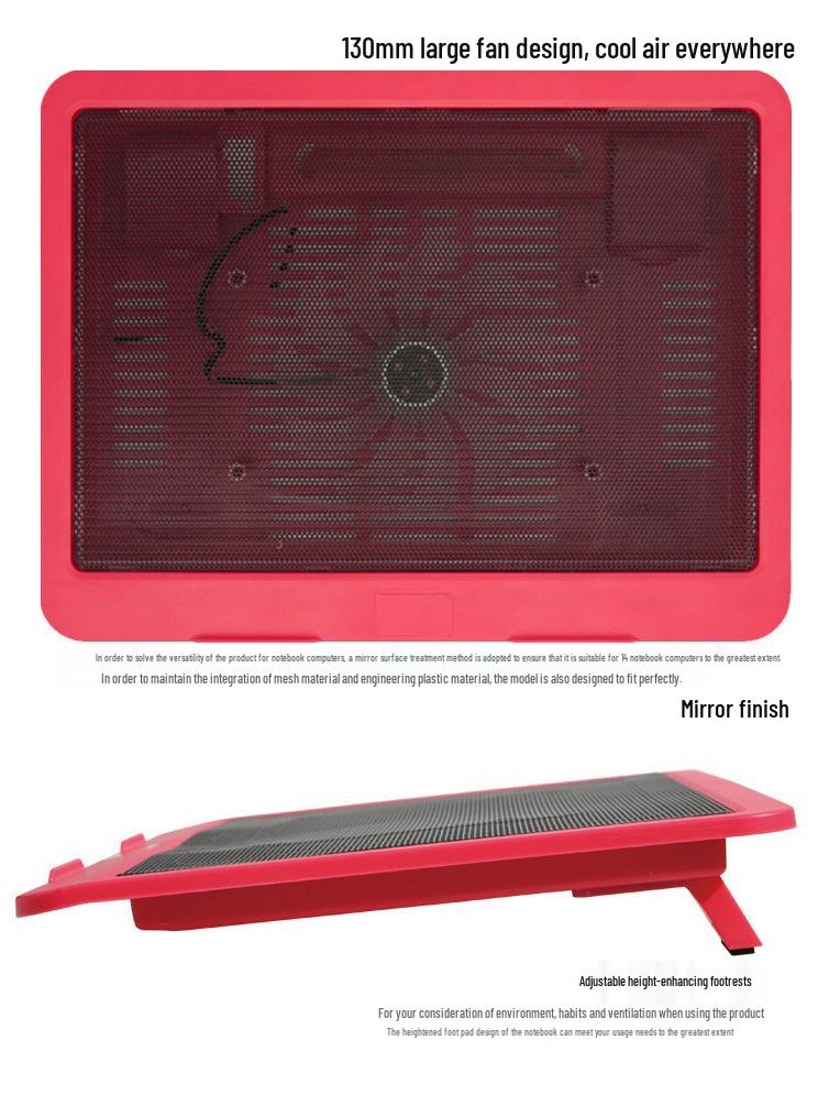 N19 Silent Colorful Laptop Cooling Fan with Suction Base