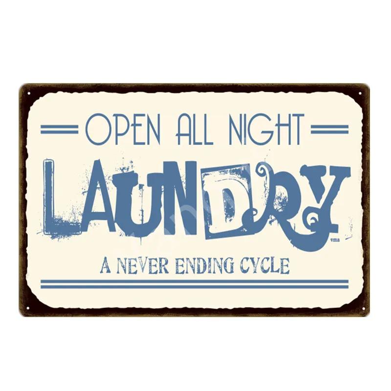 Kitchen Plaques Laundry Vintage Metal Plates Pub Cafe Bar Decorative Signs Wall Stickers Tip Board Art Poster Home Decor YL