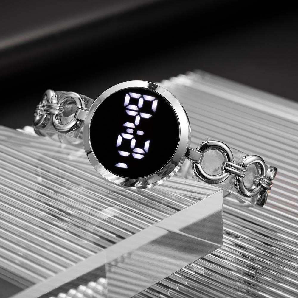 Women's Fashion Small Simple Touch Screen Chain Watch Women Steel Belt Student Bracelet Electronic Women Fashion Watch