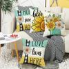Sunflower Print Cushion Cover Pillow Cover Daisy Print Cushion Cover Linen Print Cushion Cover Living Room Print Cushion Cover