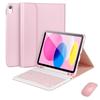 10.9" iPad A16 Protective Case with Detachable Bluetooth Keyboard, Magnetic Pen Slot, Leather for 10th Gen