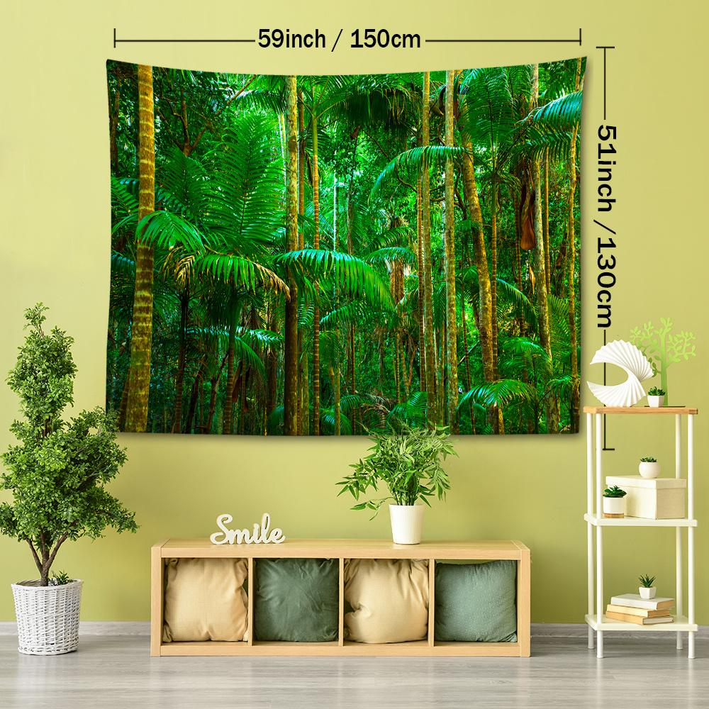 1pc Tropical Jungle Tapestry Wall Hanging, Room Decor, Bedroom Decor, Living Room Background, Natural Style Backdrop Cloth, Hanging Tapestry