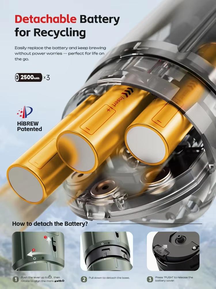 HiBREW Bärbar Espressomaskin för Bil & Hem Camping Kaffebryggare Passar Nespresso Dolce Kapsel Pulver H4C