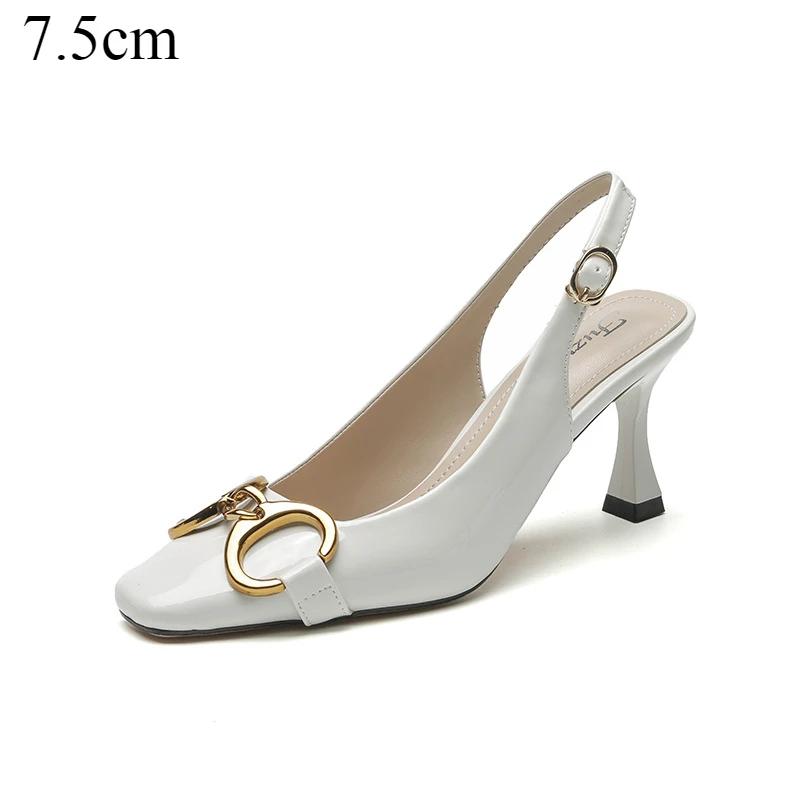 Sandals for Women 2025 Summer New High Heels Womens with A Straight Toe and A Back Empty Sole High Heels Sandal Sandalias Mujer