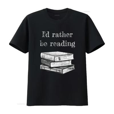 Buchliebhaber Ich würde lieber lesen T-Shirt vintage gewaschen Herren Designerkleidung Stilvoll Leicht Unisex Bequem Vielseitig