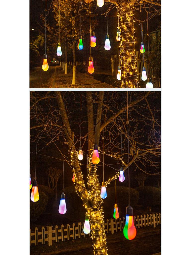 Colorful LED Tree Pendant Light - Glazed Wishing Bottle for Outdoor Festival and Street Decoration