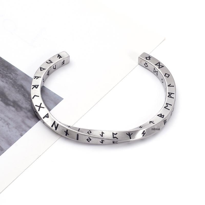 Браслет из титановой стали с викинговым узором, витой