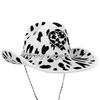 Fashionable Cow Pattern Rhinestones Accent Unisex Cowboy Hats Comfortable Fabric