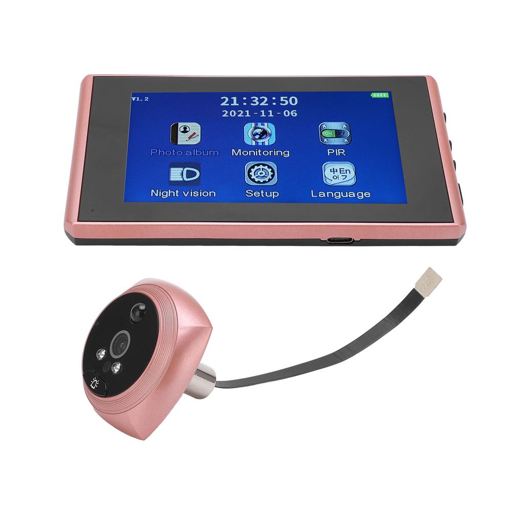 Door Digital Viewer Real Time Viewing High Definition Smart Doorbell Peephole Viewer with 4.3in