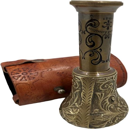 Vintage New Royal Pirates Handmade Marine Telescope with Leather Case