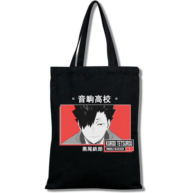 Tee Haikyu Manga Nishinoya Yuu Oikawa Tooru Cartoon Druck Grafik Einkaufstaschen Mädchen Mode Casual Paket Einkaufstasche