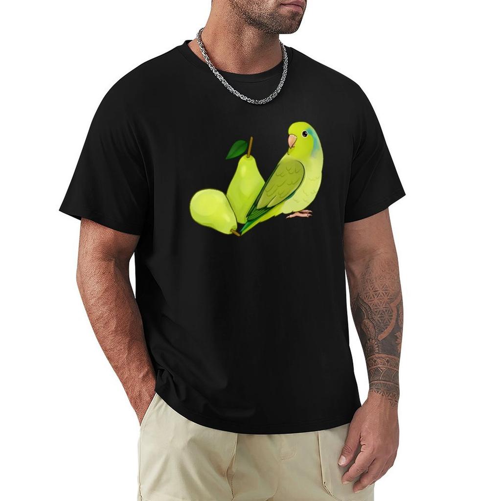 Cute Pear Parrotlet Tshirt Basic Breathable Solid Color Tshirt