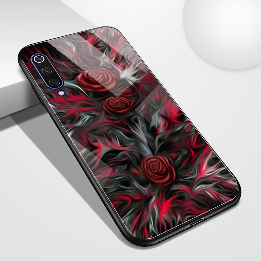 Чехол для Xiaomi 9 se, стеклянная задняя крышка, чехол Mix 3 с цветочной розой для Xiaomi mi 8 8se lite explorer mi 9 9se mix 2 2s 3 CC9