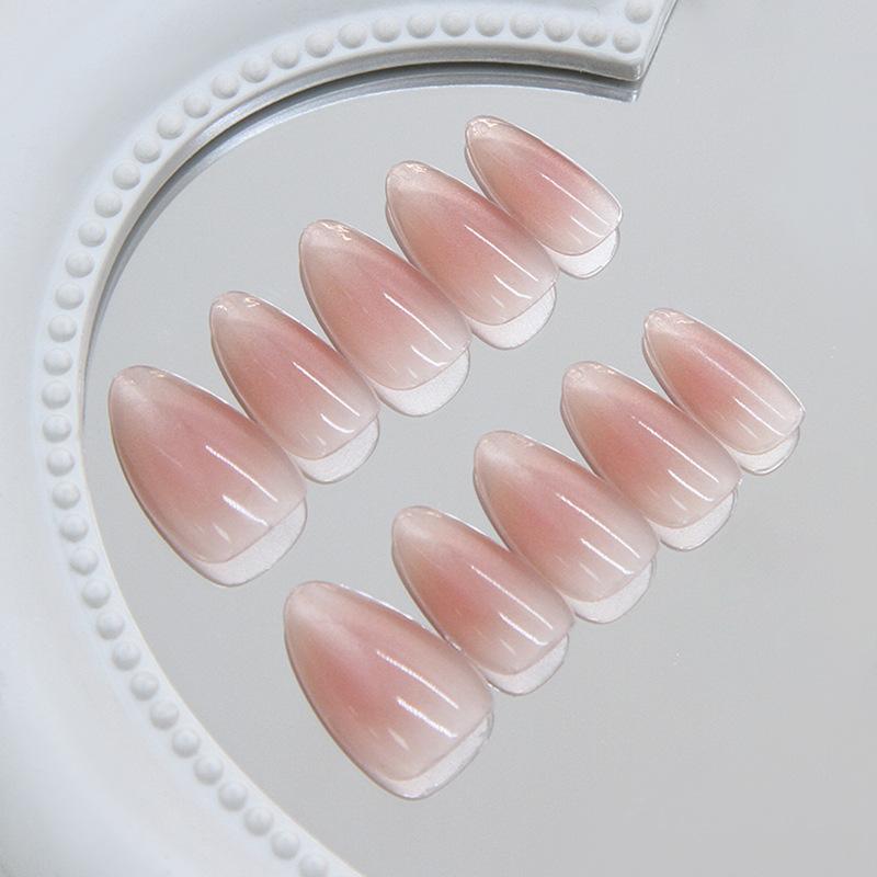24 Pieces Clear Cat's Eye Simple Gentle Sweet Blush ins Wind Removable Wear Armor 30 pieces press on nails