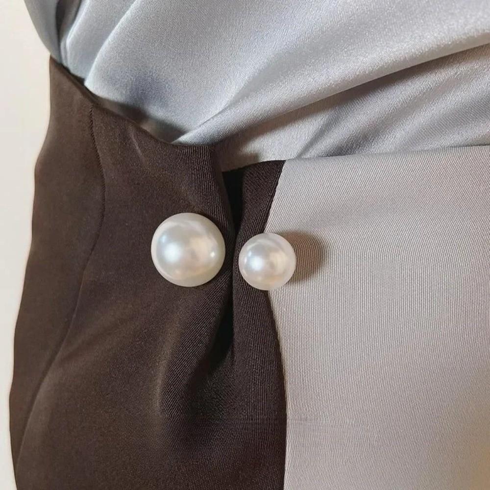 3/6/8PCS Adjustable Collar Clip Pearl Brooch Non-Slip Brooches New Safety Pins  Dress Decoration