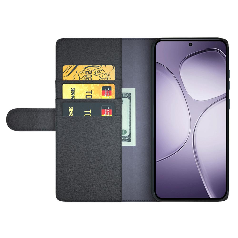 

For Xiaomi 14T Pro Case Genuine Split Leather Phone Cover with Wallet Stand Black