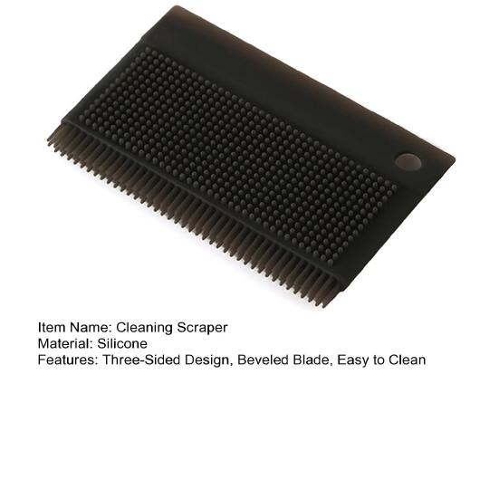 Cleaning Scraper Food-Grade Silicone Scratch-Free Three-Sided Design Raised Point Scraper Blade Kitchen Bathroom Cleaning Tool