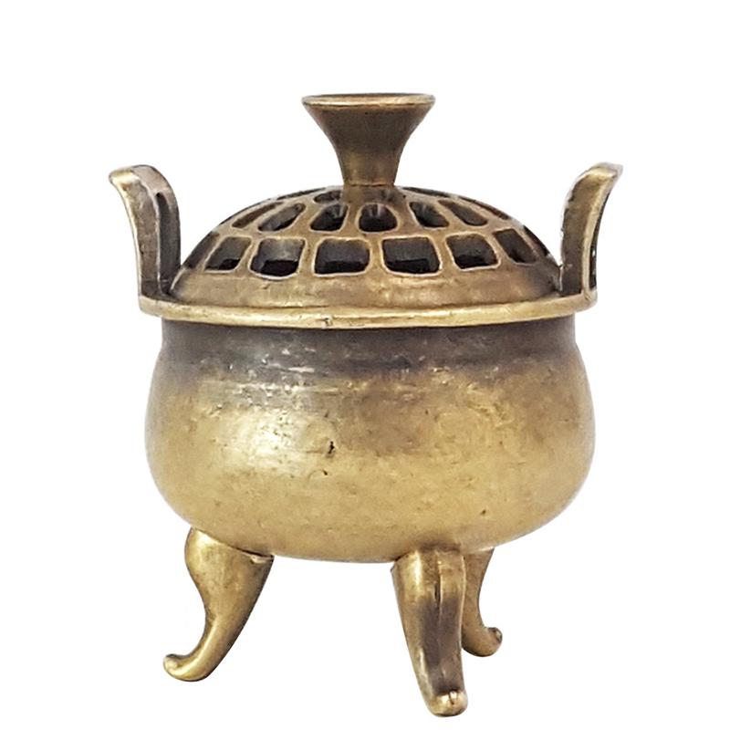 New New Alloy Incense Burner Hollow Out Four Legged Stick Holder Mini Sandalwood Censer Home Decoration