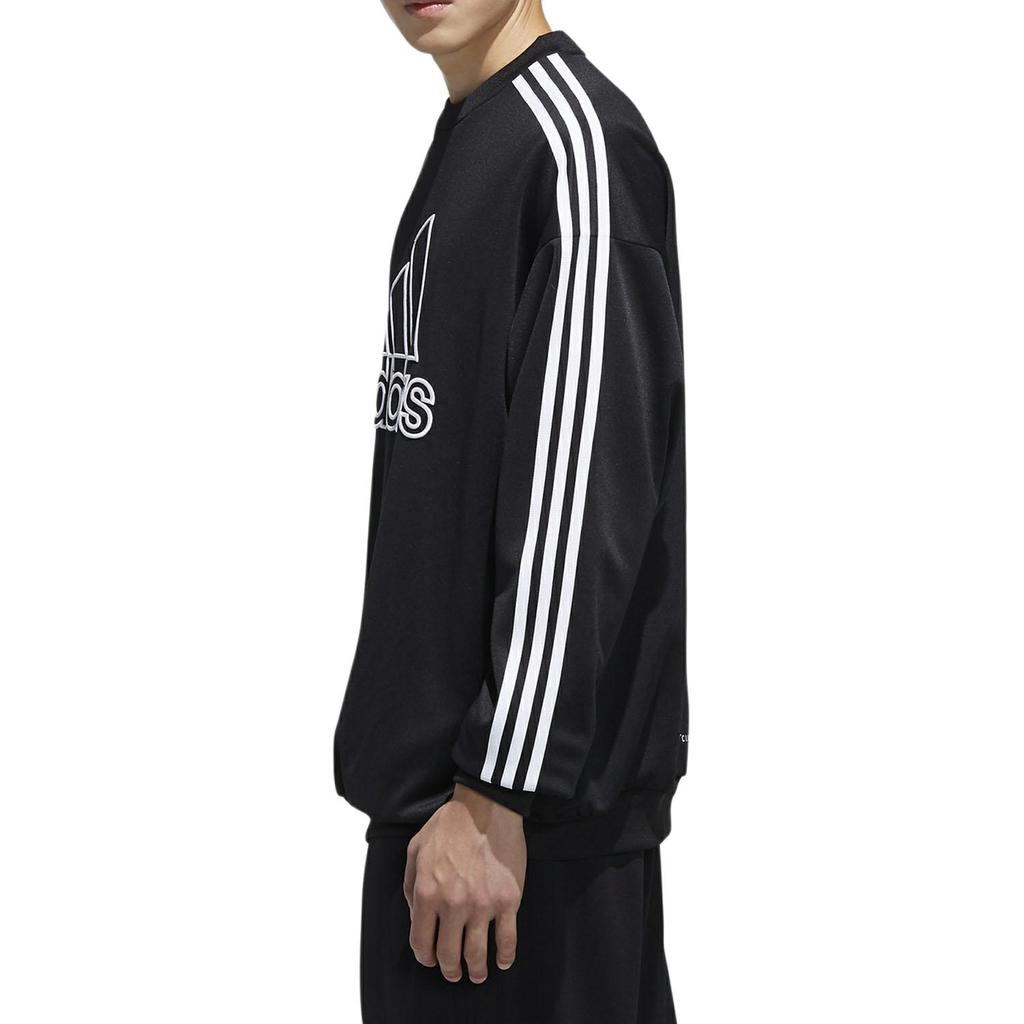 Adidas Fashionable Comfortable Versatile Crew Neck Pullover Striped Sweatshirt Men sweatshirt Black FN1663