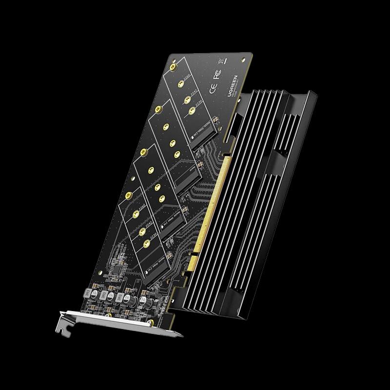 Ugreen CM465 Placa de Expansão PCIe X16 para 4 Baias M.2 NVMe SSD