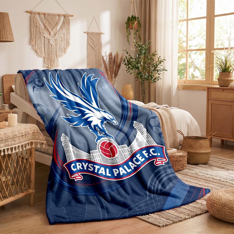 Crystal Palace Football Print Flannel Blanket Soft Warm Sofa Bed Throw Blanket For Home Office Bedroom