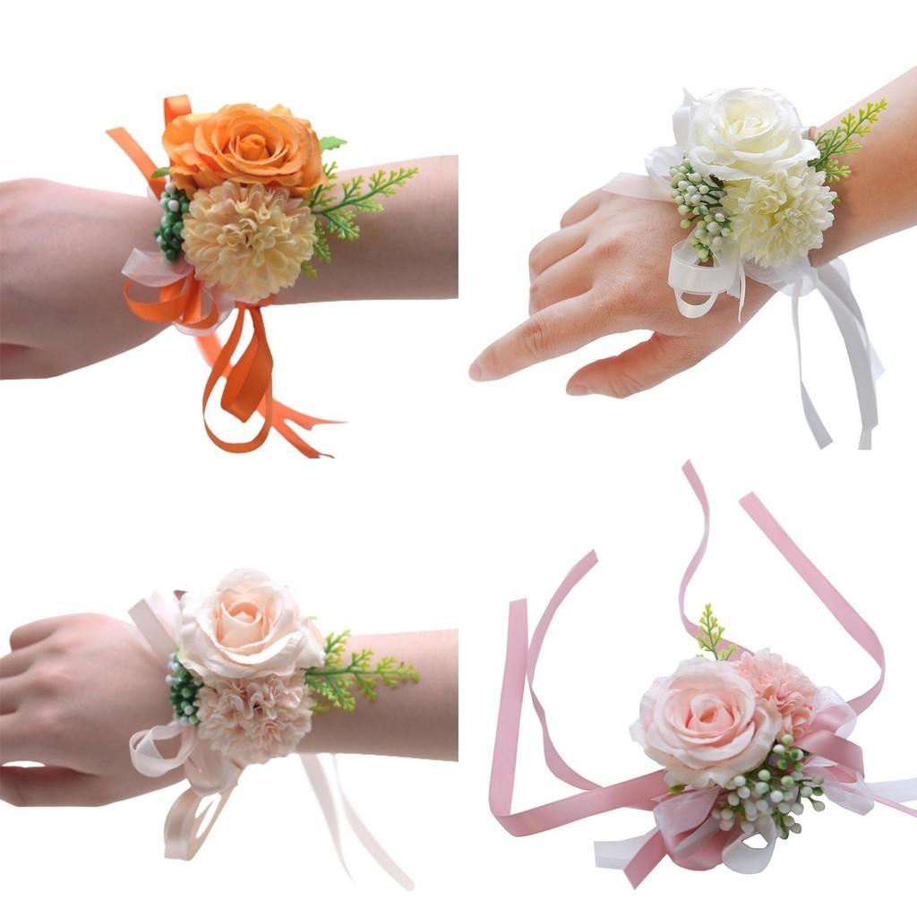 Artificial Rose Wrist Flower Perfect Bridal Accessory For Weddings