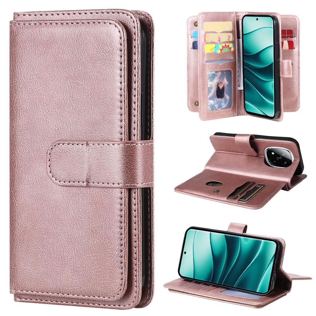 For Xiaomi Redmi Note 14 Pro+ 5G/Xiaomi Poco X7 5G/Xiaomi Redmi Note 14 Pro 5G Leather Case with 10 Card Holder Phone Cover Stand
