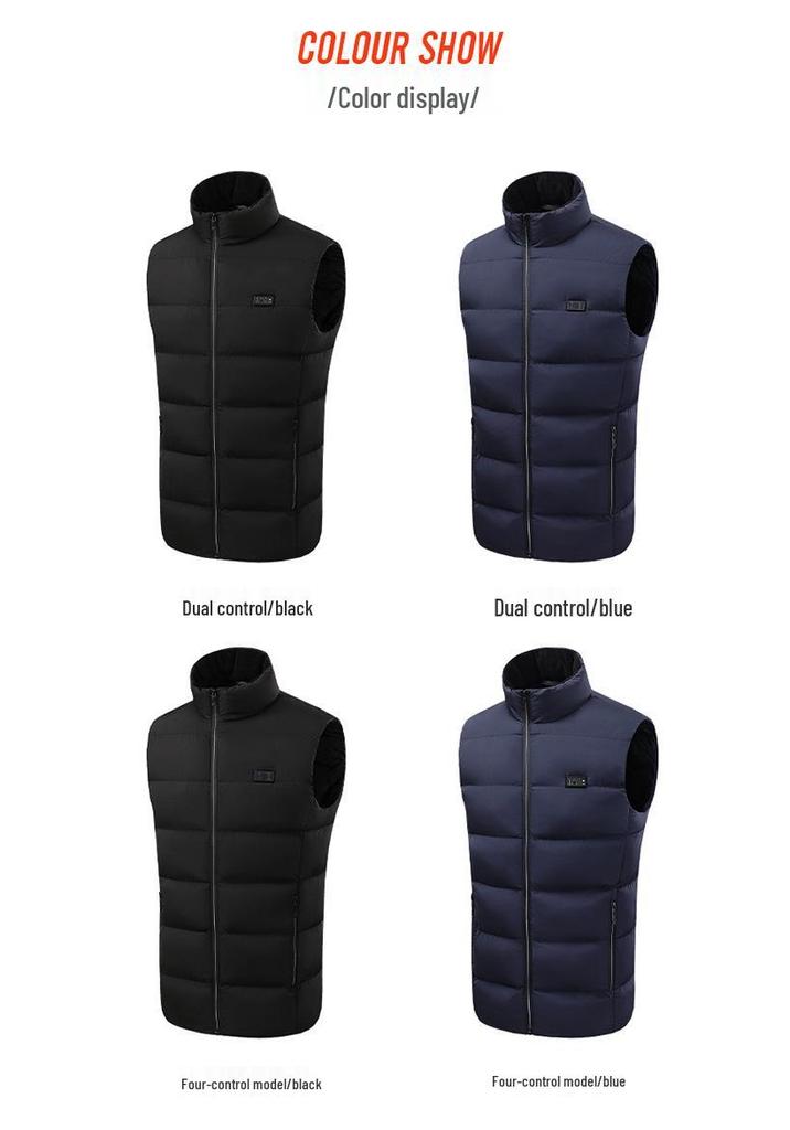 Wow Oh Smart USB-Powered Heated Vest for Men - 26-Zone Temperature Control