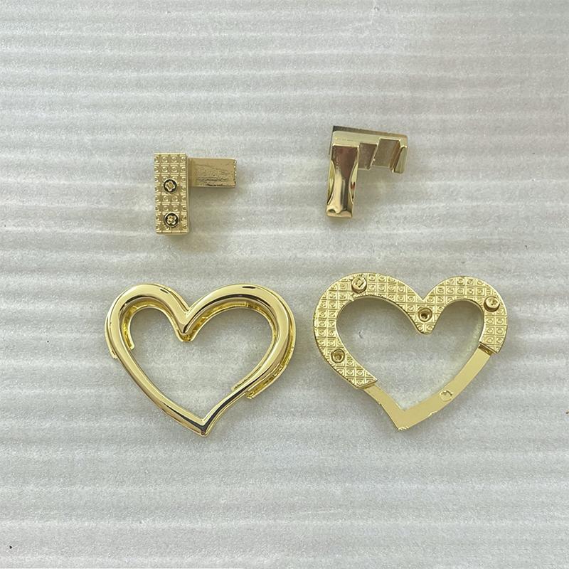 Handbag Purse Closure Toggle Latch Buckles Diy Bag Hardware Bag Accessories Double Heart Clasp Buckles Twist Locks For Handbag