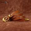 Genuine Leather Belt for Women with Pin Buckle Korean Style Trendy All-match Personality Retro Pure Cowhide Pants Belt Waist Belt
