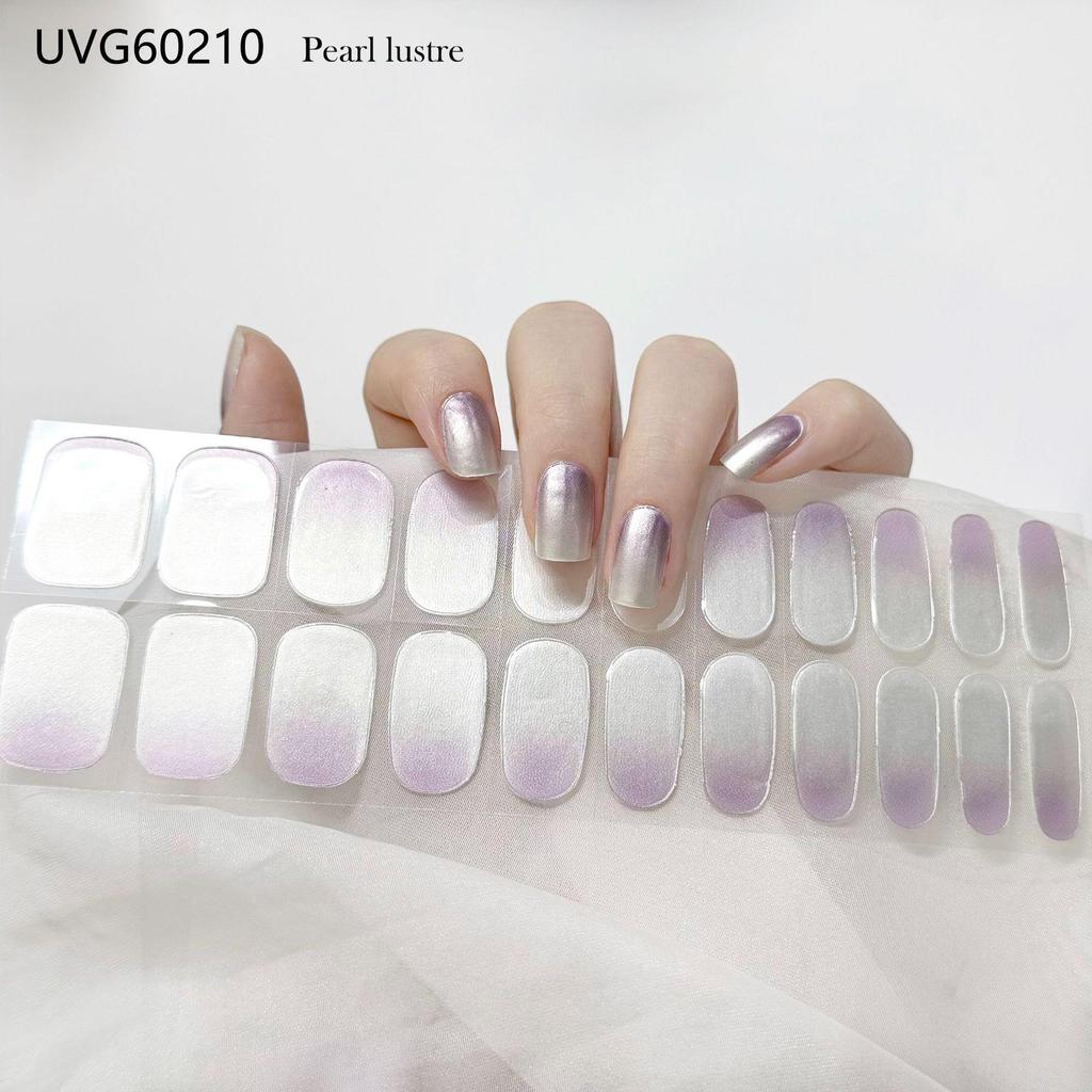 Transparent Nude UV Gel Nail Art Stickers: Semi-Cured, Semi-Baked Manicure Sheets