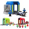 Polizei Kunststoff Station Set Holz Zugschienen Zubehör Feuerwehr Szene Holzschienen Teile Autowaschanlage Modell