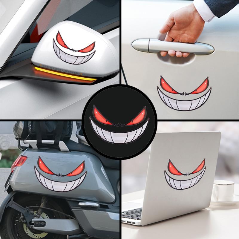 Car Devil's Eye Sticker Auto Motorcycle Body Styling Modification Demon Eyes Decal Helmet Personality DIY Decorative Stickers