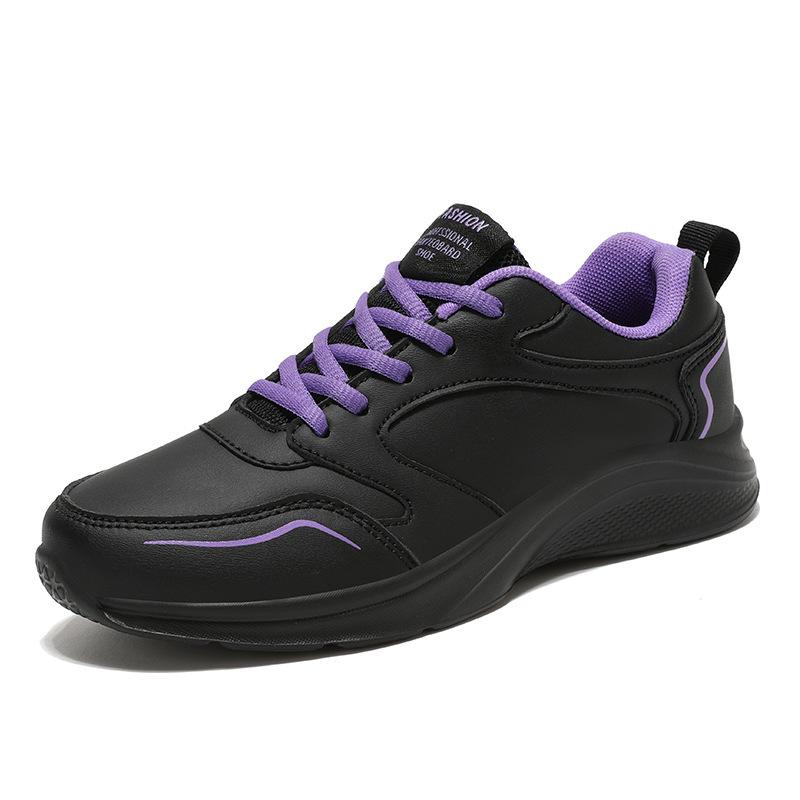 Shoes Autumn and Winter New Leather Sneakers Velvet Warm Cotton Shoes Non-slip Student Running Shoes