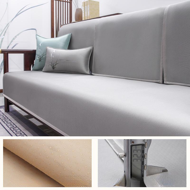 Sofa Seat Cushion for Summer Non-Slip Cover Cover Solid Wood Sofa Cushion New Chinese Summer Cushion Summer Ice Silk