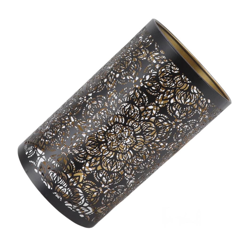 Lamp Shade Hollow Carving Metal Cylindrical Circular Pattern E27 E26 Detachable Decorative Nightstand Table Lamp Shade