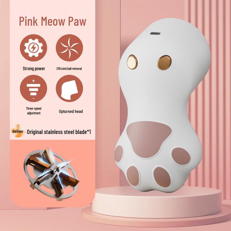 USB Rechargeable Cat Paw Sweater Shaver - Portable Pilling and Hair Remover