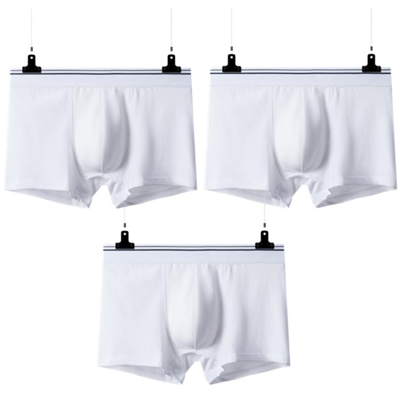 3 kusy Bílá Bavlna Muži Boxerky Šortky Spodní prádlo Kalhotky Chlapecké Kalhotky Homme Spodní kalhotky Spodní prádlo Spodní prádlo Velká velikost