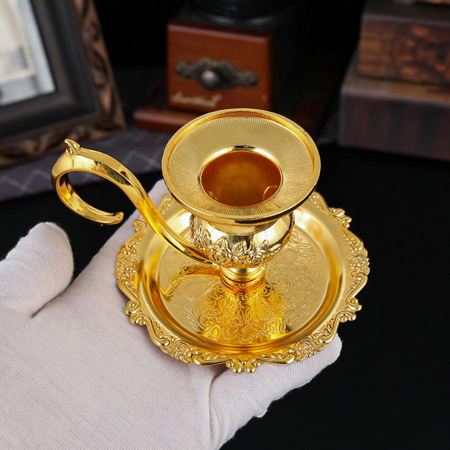 European rose candle candle holder metal crafts high-grade European alloy candle holder home decoration candlelight dinner