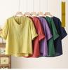 Women's Tencel Linen Embroidered Short-Sleeve Top & Pants Set for Summer - Middle-Aged Mother's Style.