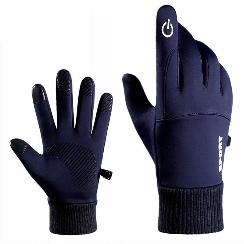 

Men s Winter Cycling Windproof Waterproof Warm Gloves with Velvet Lining for Electric Scooter Cold Protection One Size