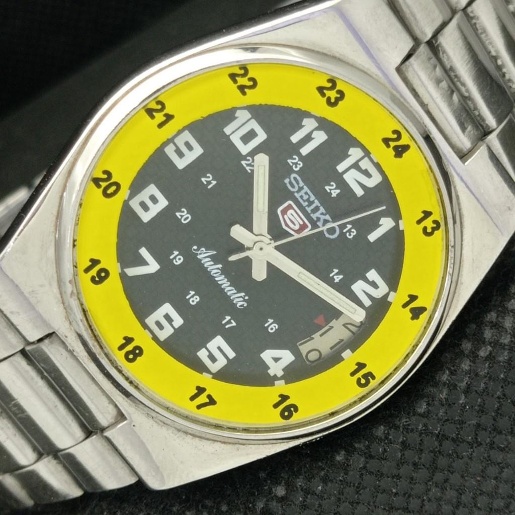 

USED VINTAGE SEIKO 5 AUTO 7009A JAPAN MENS DATE BLACK WATCH 593a-a311330-9 SKU593a-a311330