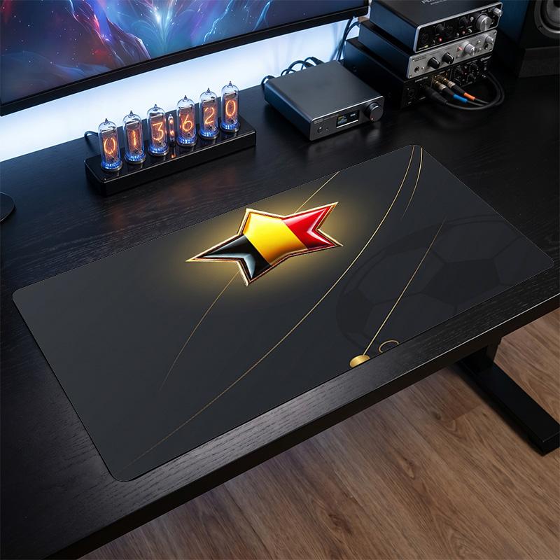 Belgium Football Crest Mouse Pad, Extended Non Slip Rubber Desk Mat for Gaming Office Laptop Fan Gift