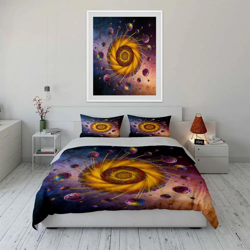 "Colorful Galaxy Spiral Decoration Set" Soft Comfortable Duvet Cover Bedding Set Included 1*Duvet Cover & 2*Pillowcases gift