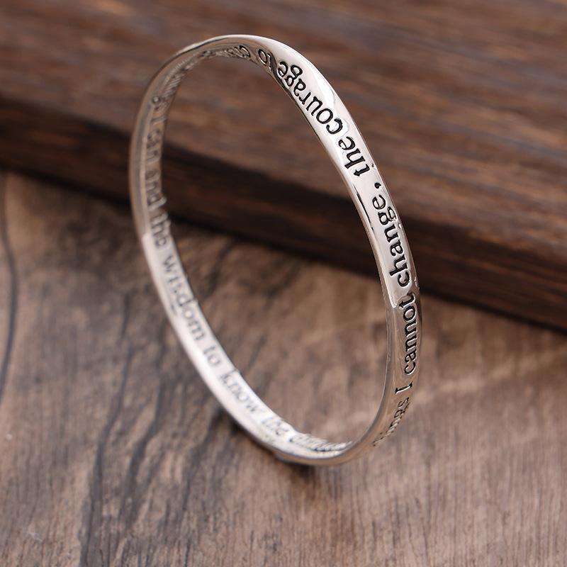 English famous quote lettering closed bracelet, retro Mobius high-end men's and women's versatile bracelet