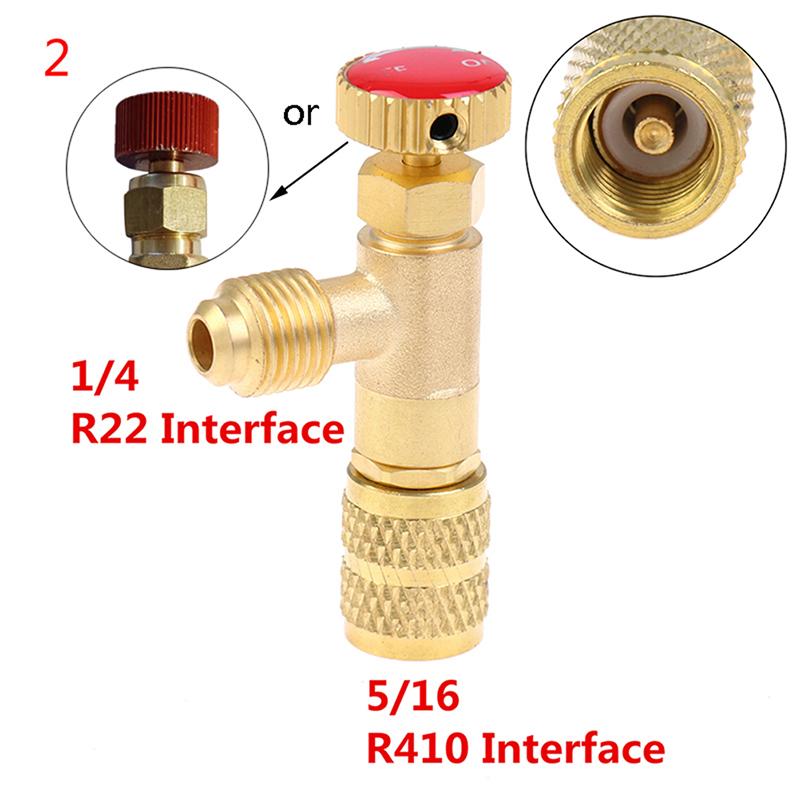 Air Conditioning Repair Liquid Safety Valve R410A R22 1/4" 5/16" Safety Adapter