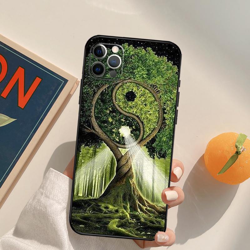 Tree of Life Yin Yang Funda Case For iPhone 16 Pro Max 15 14 11 12 13 Pro Max Mini XR 16e 16 15 Plus Phone Cover