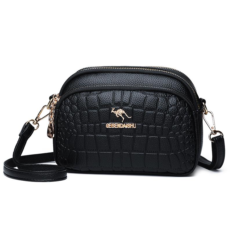 Fashi High Quality Crocod Pattern Women Leather Shoulder Bag Brand Designer 2 Layers Handbag Luxury Small Female Crossbody Sac