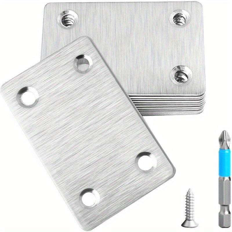 Stainless Steel Mending Plates Kit 2.37x1.5 Inch - Straight Flat Plates with Holes for Furniture Wood Joint Fasteners Mounting B