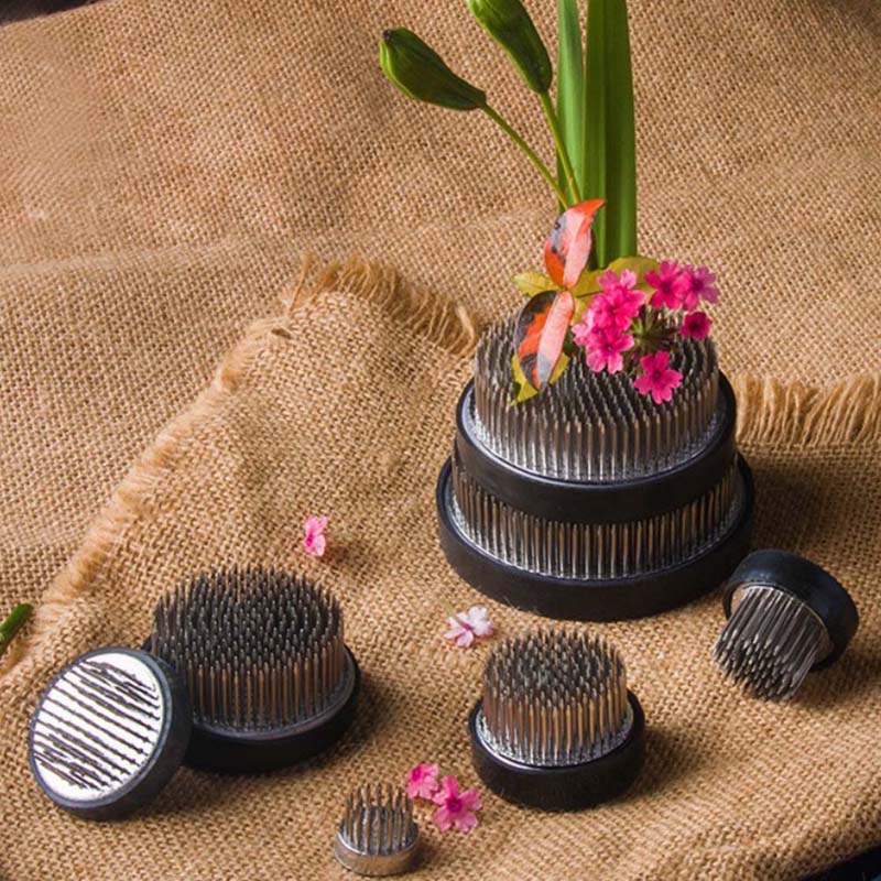 Kenzan Rotund pentru Ikebana, Broscuță de Flori cu Garnitură de Cauciuc, Instrument Fix pentru Aranjamente Florale